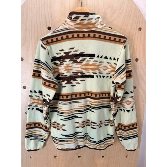 Cinch Women’s Small Lime & Brown Aztec Fleece Sweater Pullover Snap Button $85 - Picture 12 of 15